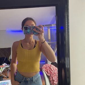 Mustard Crop Tank Top